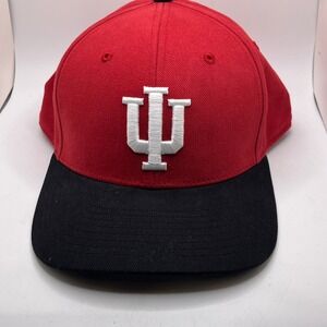 Indiana Hoosiers Red Black Adjustable Baseball‎ Cap Embroidered IU Logo NWT